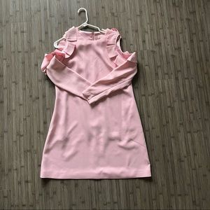 Ted baker size 4 dusty pink cold shoulder frill dress